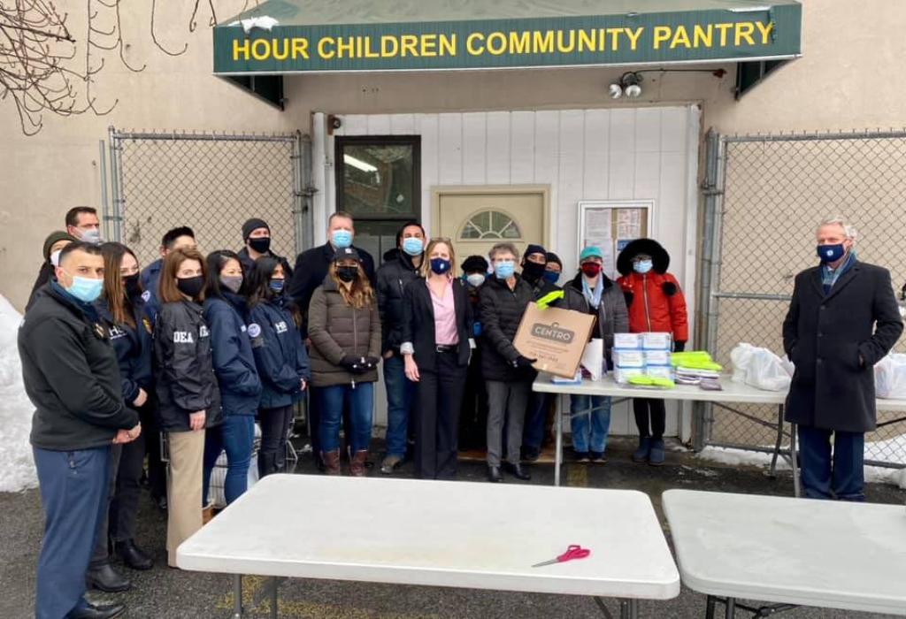 DA Melinda Katz and the Community Partnerships Division distribute thousands of masks to community organizations that serve people in need. February 9, 2021.