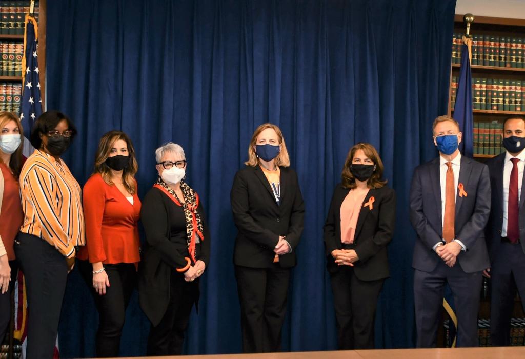 DA Melinda Katz and Executive Staff participate in the National Wear Orange campaign to raise awareness of the gun violence prevention movement. June 4, 2021